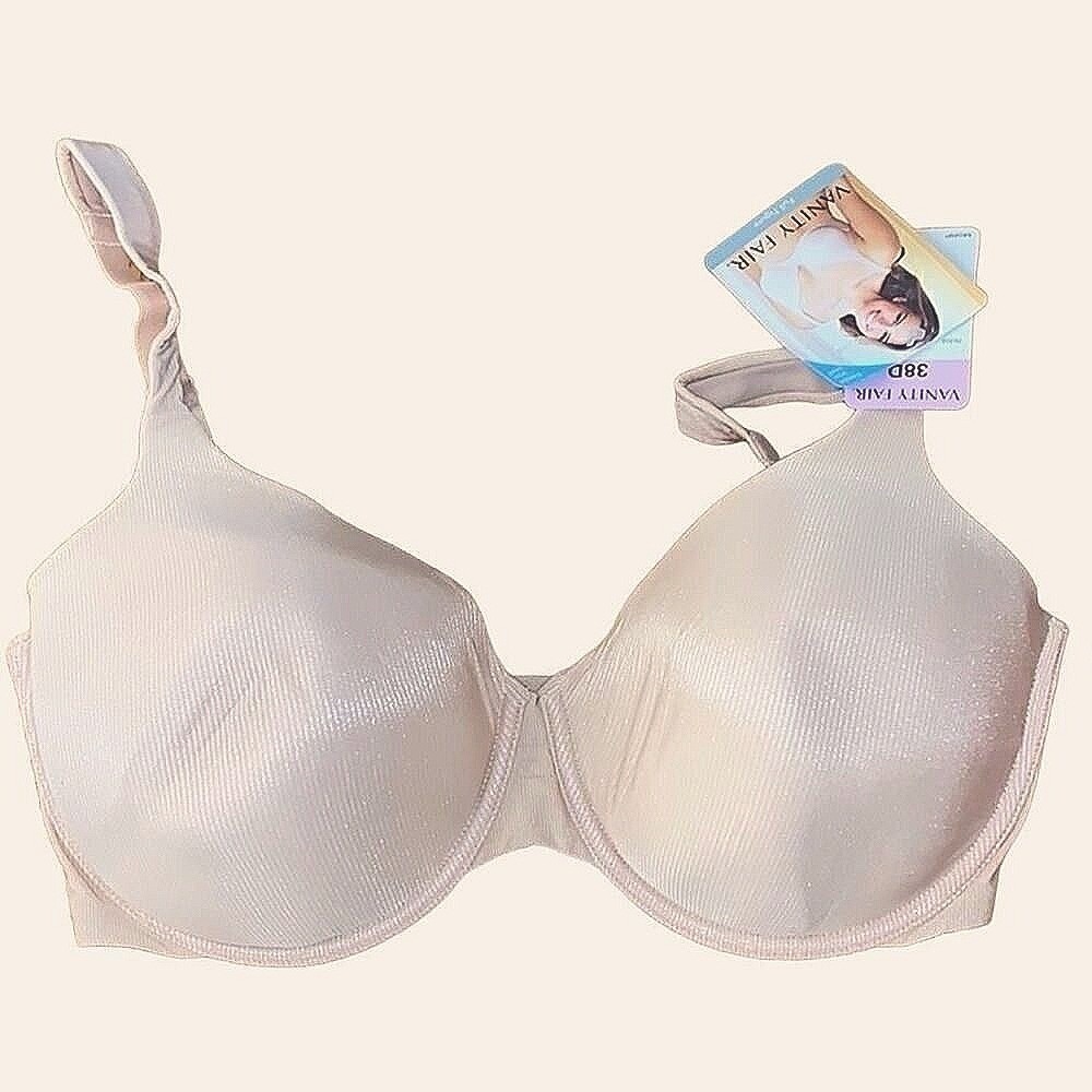 Vanity Fair Cooling Touch Full Figure Underwire Bra Rose Beige 38D 76355 NEW